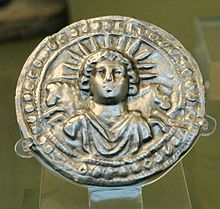 Sol Invictus, srebrny dysk rzymski z III w., z Pessinus (British Museum, wikipedia.org)