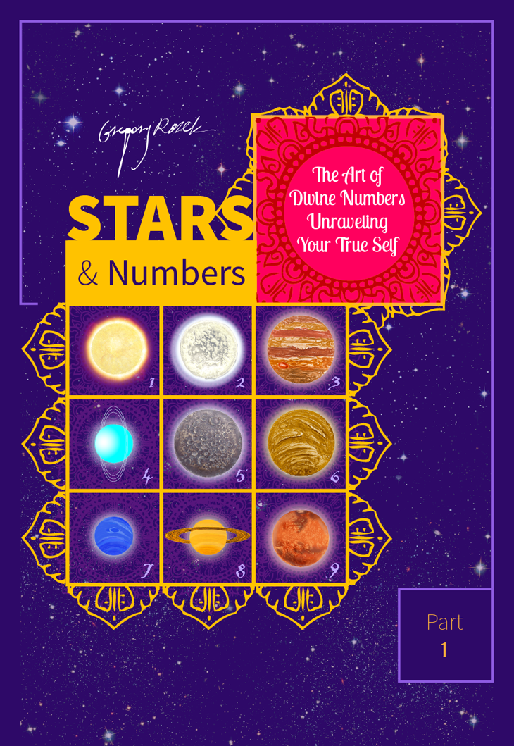 Stars & Numbers - projekt okładki książki - astrologia i numerologia - projekt graficzny